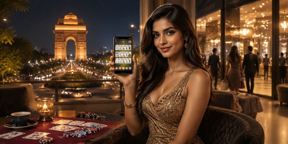 Players enjoying rummy game near India Gate